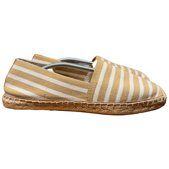 VIONIC Valeri Women's 11 Espadrille Tan White Stripes Slip On Comfort - Picture 1 of 12